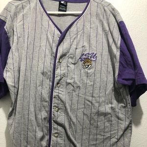 Vintage Starter LSU Pinstripe Baseball Jersey Size Mens XL